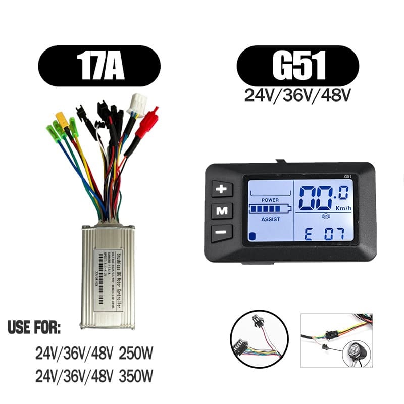 Ebike Sinawave Controller 36V/48V 17A/26A/30A with S966 NFC Display For 250W-1000W Electric Bicycle Conversion Parts E-scootor