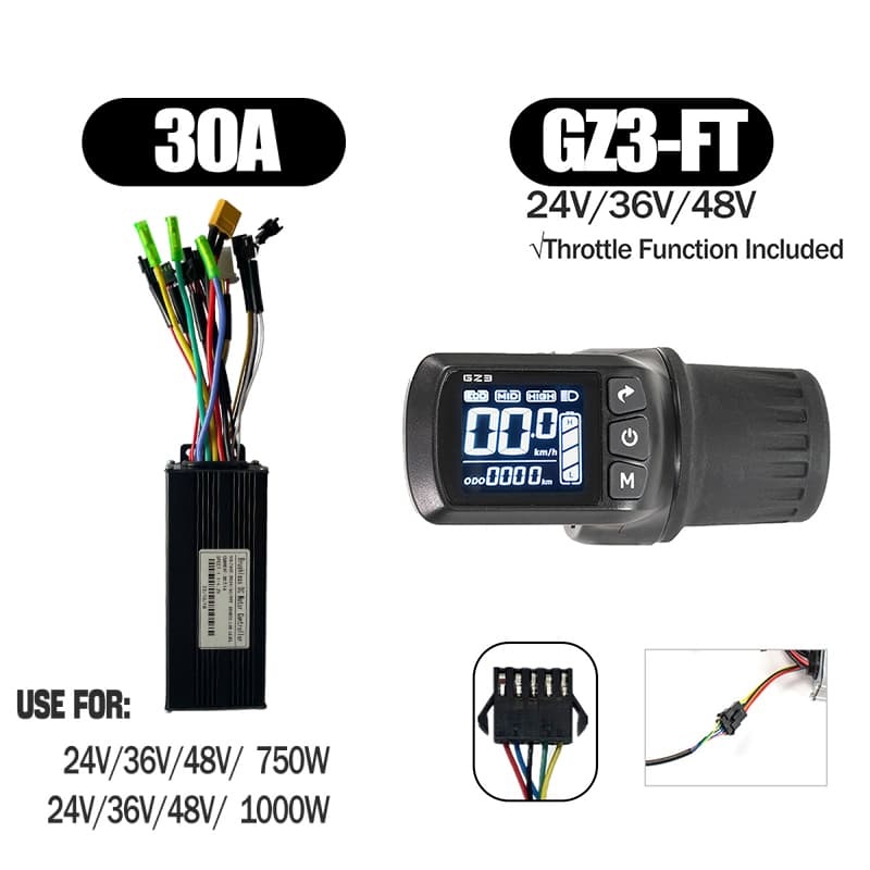 Ebike Sinawave Controller 36V/48V 17A/26A/30A with S966 NFC Display For 250W-1000W Electric Bicycle Conversion Parts E-scootor