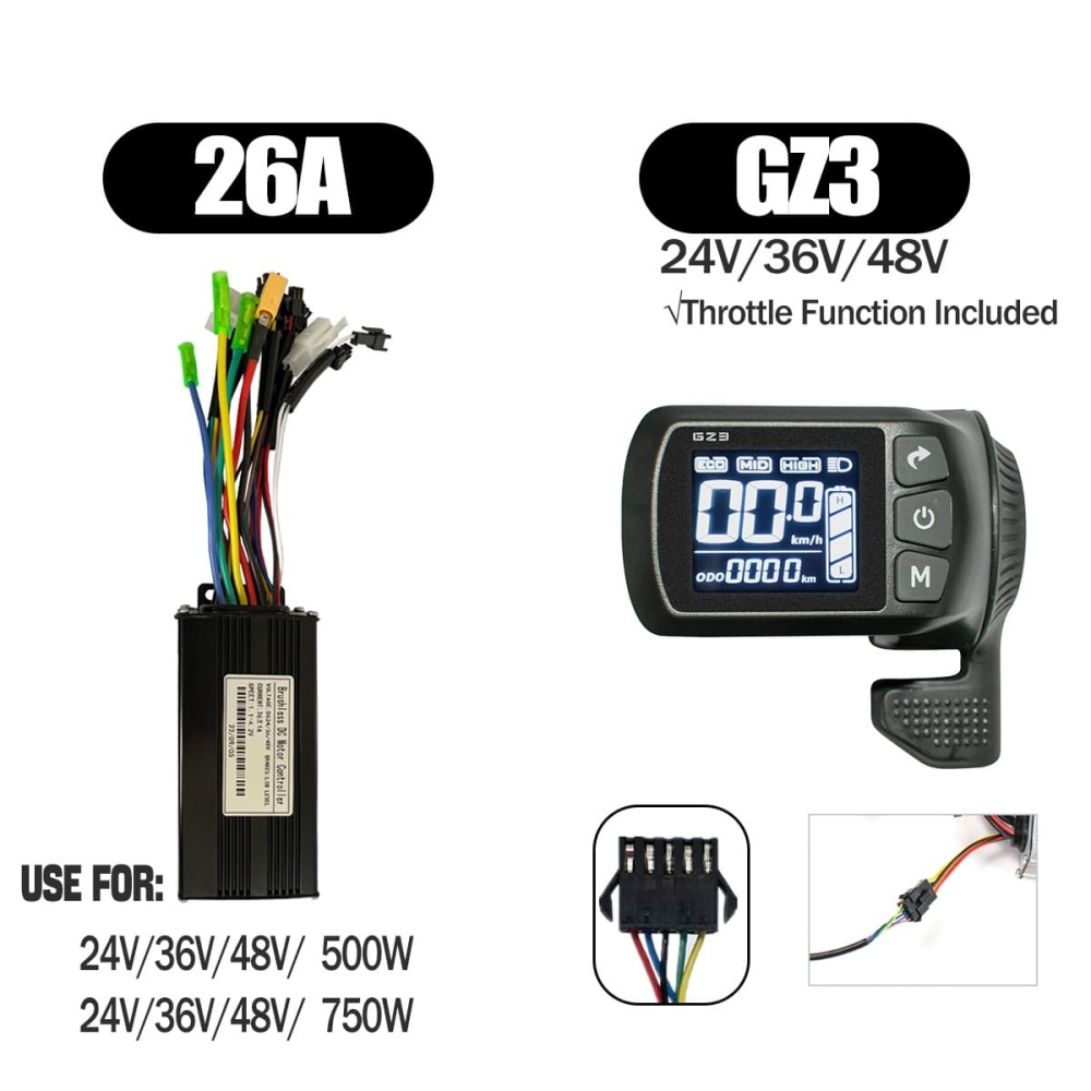 Ebike Sinawave Controller 36V/48V 17A/26A/30A with S966 NFC Display For 250W-1000W Electric Bicycle Conversion Parts E-scootor