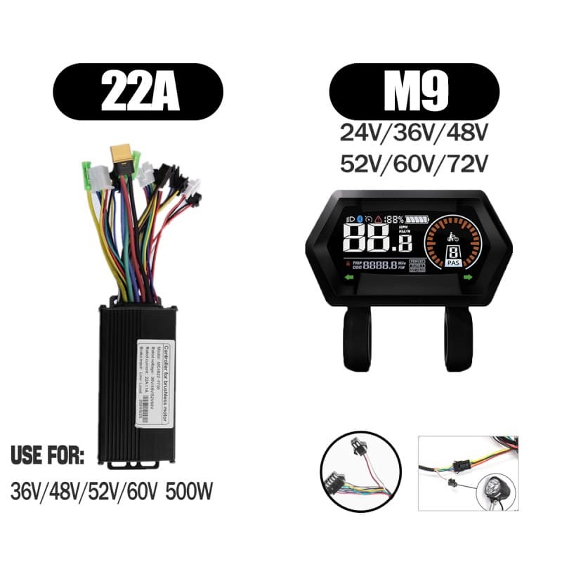 Ebike Sinawave Controller 36V/48V 17A/26A/30A with S966 NFC Display For 250W-1000W Electric Bicycle Conversion Parts E-scootor