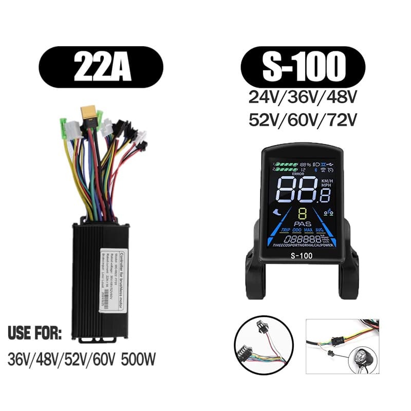 Ebike Sinawave Controller 36V/48V 17A/26A/30A with S966 NFC Display For 250W-1000W Electric Bicycle Conversion Parts E-scootor