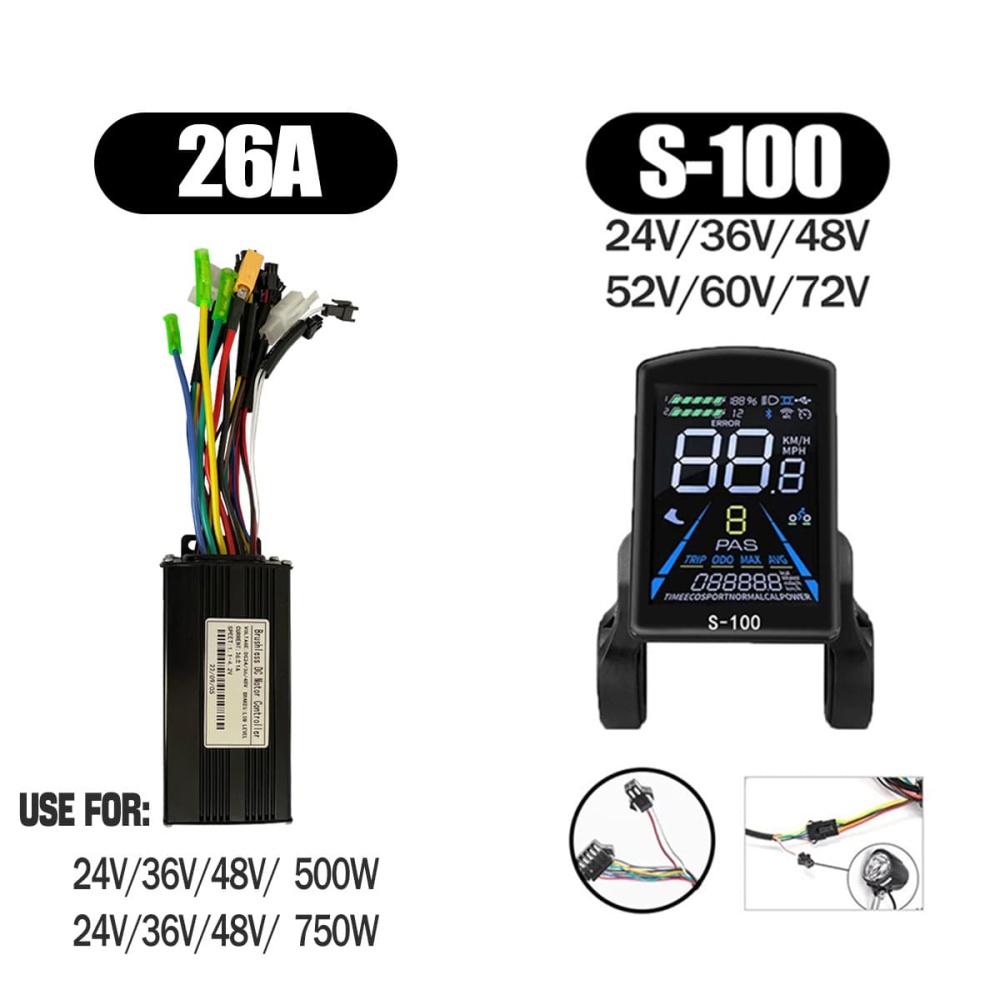 Ebike Sinawave Controller 36V/48V 17A/26A/30A with S966 NFC Display For 250W-1000W Electric Bicycle Conversion Parts E-scootor