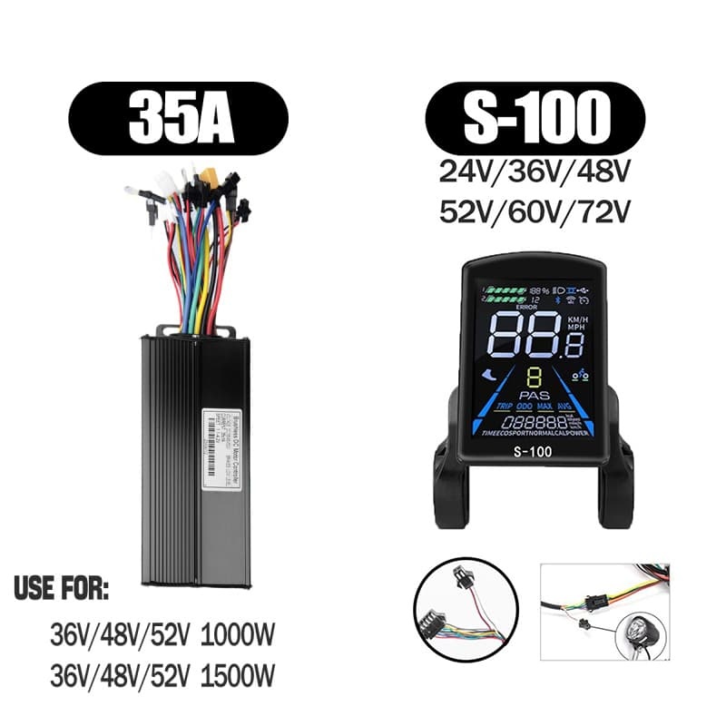 Ebike Sinawave Controller 36V/48V 17A/26A/30A with S966 NFC Display For 250W-1000W Electric Bicycle Conversion Parts E-scootor