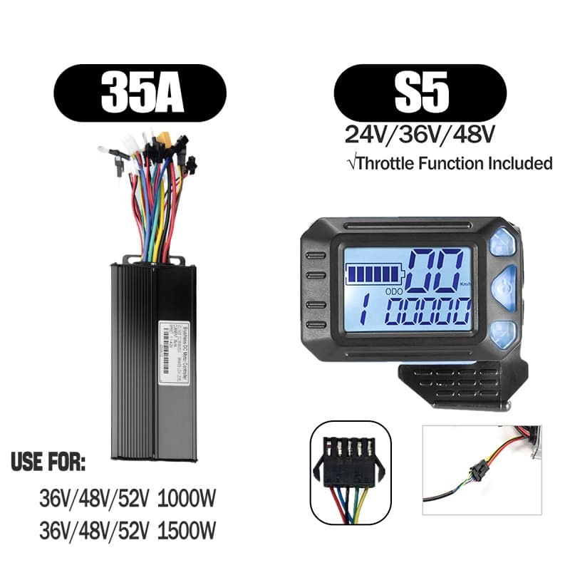 Ebike Sinawave Controller 36V/48V 17A/26A/30A with S966 NFC Display For 250W-1000W Electric Bicycle Conversion Parts E-scootor