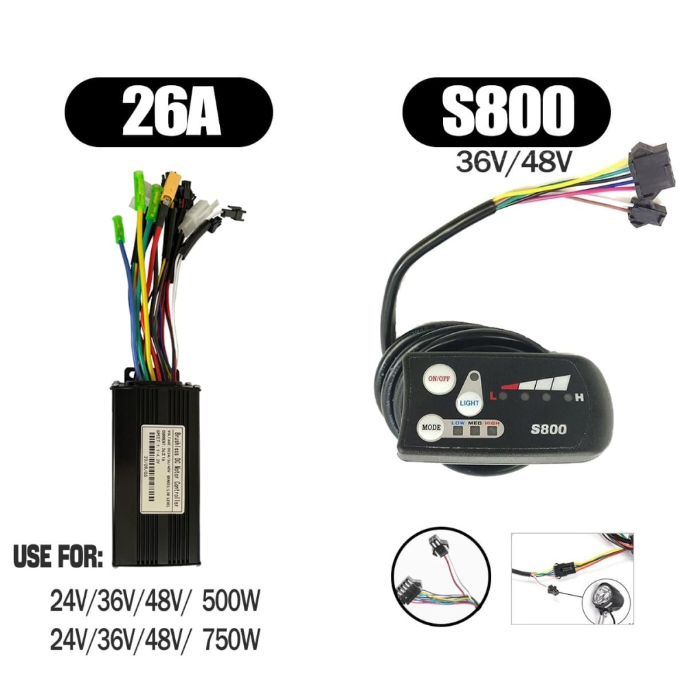 Ebike Sinawave Controller 36V/48V 17A/26A/30A with S966 NFC Display For 250W-1000W Electric Bicycle Conversion Parts E-scootor