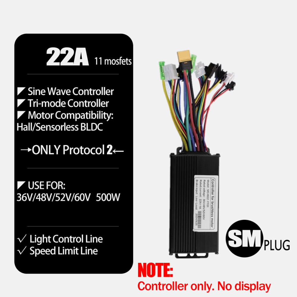 Ebike Sinawave Controller 36V/48V 17A/26A/30A with S966 NFC Display For 250W-1000W Electric Bicycle Conversion Parts E-scootor