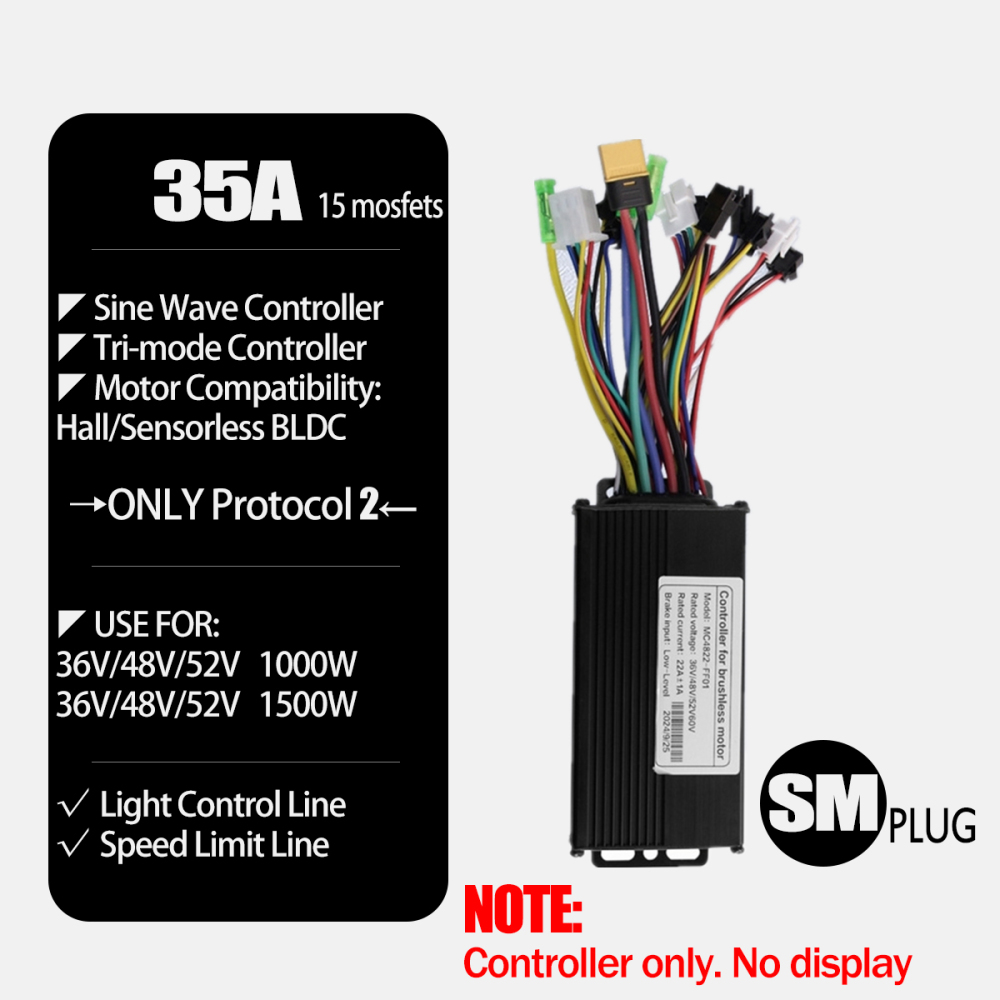 Ebike Sinawave Controller 36V/48V 17A/26A/30A with S966 NFC Display For 250W-1000W Electric Bicycle Conversion Parts E-scootor