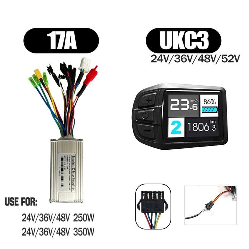 Ebike Sinawave Controller 36V/48V 17A/26A/30A with S966 NFC Display For 250W-1000W Electric Bicycle Conversion Parts E-scootor