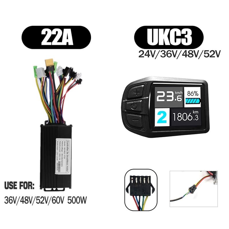 Ebike Sinawave Controller 36V/48V 17A/26A/30A with S966 NFC Display For 250W-1000W Electric Bicycle Conversion Parts E-scootor