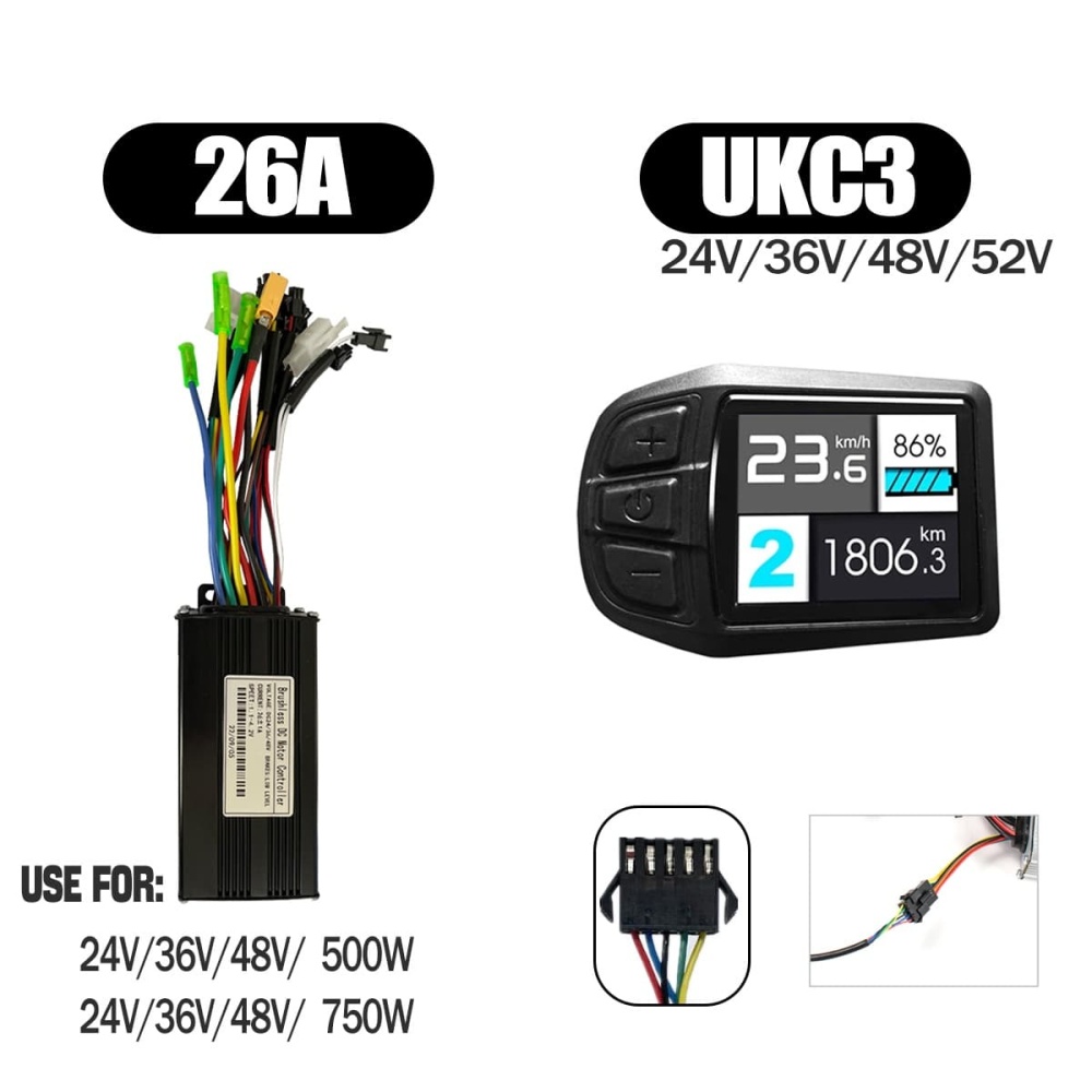 Ebike Sinawave Controller 36V/48V 17A/26A/30A with S966 NFC Display For 250W-1000W Electric Bicycle Conversion Parts E-scootor