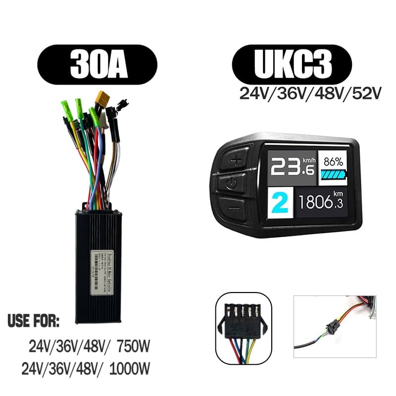 Ebike Sinawave Controller 36V/48V 17A/26A/30A with S966 NFC Display For 250W-1000W Electric Bicycle Conversion Parts E-scootor