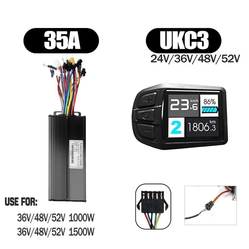 Ebike Sinawave Controller 36V/48V 17A/26A/30A with S966 NFC Display For 250W-1000W Electric Bicycle Conversion Parts E-scootor