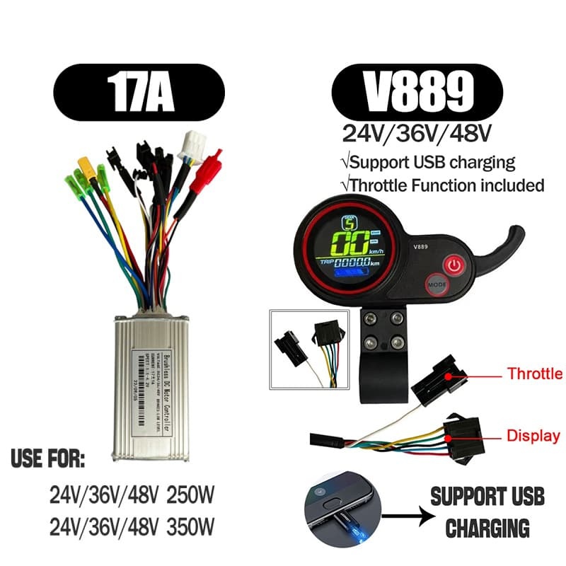 Ebike Sinawave Controller 36V/48V 17A/26A/30A with S966 NFC Display For 250W-1000W Electric Bicycle Conversion Parts E-scootor