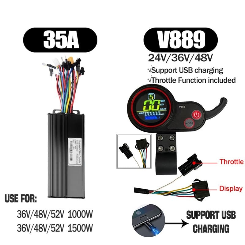 Ebike Sinawave Controller 36V/48V 17A/26A/30A with S966 NFC Display For 250W-1000W Electric Bicycle Conversion Parts E-scootor