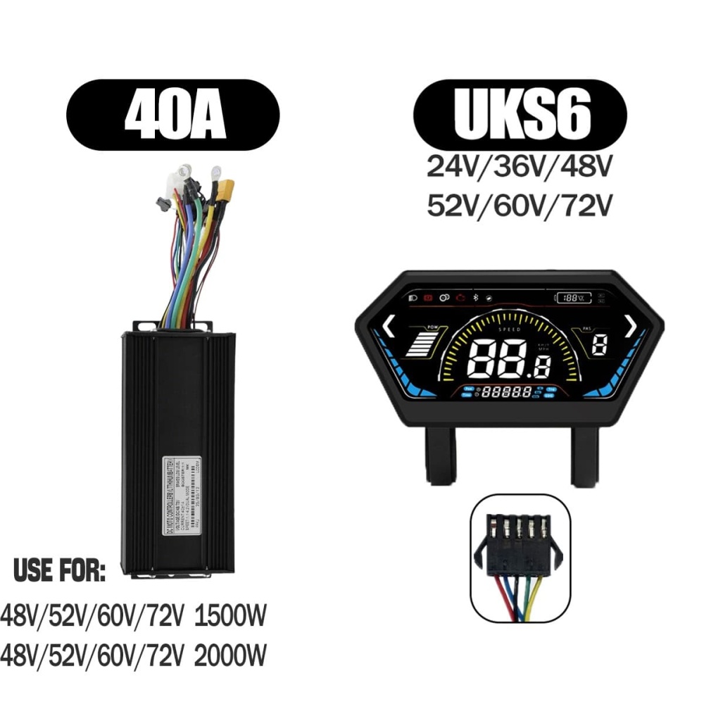Ebike Controller 1000W-3000W Controller 48V 52V 60V 72V for Electric Bike S966 NFC UKC1 Display Kit E Scooter Sine Wave Controller 60A 100A