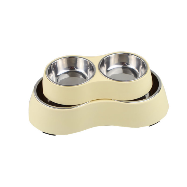 ITEM#74004  Dog Bowls Double Dog Water and Food Bowls Stainless Steel Bowls with Non-Slip Resin Station, Pet Feeder Bowls for Puppy Medium Dogs Cats