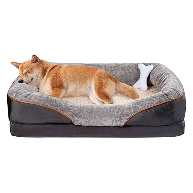 ITEM#71012 Orthopedic Dog Bed for Large Dogs - Big Washable Dog Sofa Bed Large, Supportive Foam Pet Couch Bed with Removable Washable Cover, Waterproof Lining and Nonskid Bottom