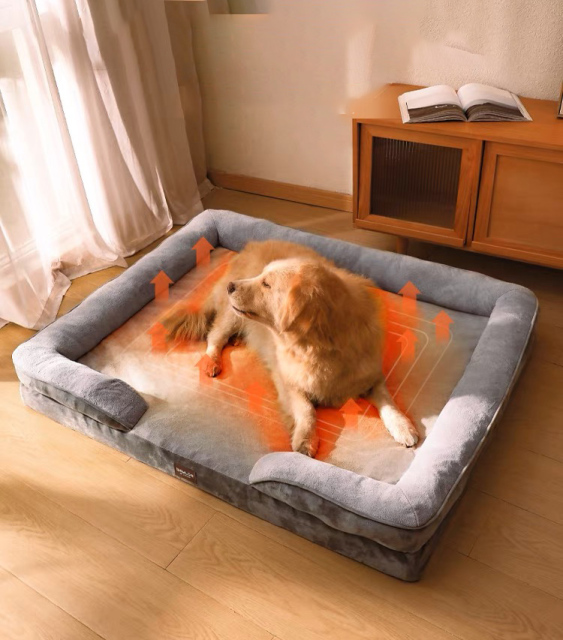 ITEM#71012 Orthopedic Dog Bed for Large Dogs - Big Washable Dog Sofa Bed Large, Supportive Foam Pet Couch Bed with Removable Washable Cover, Waterproof Lining and Nonskid Bottom