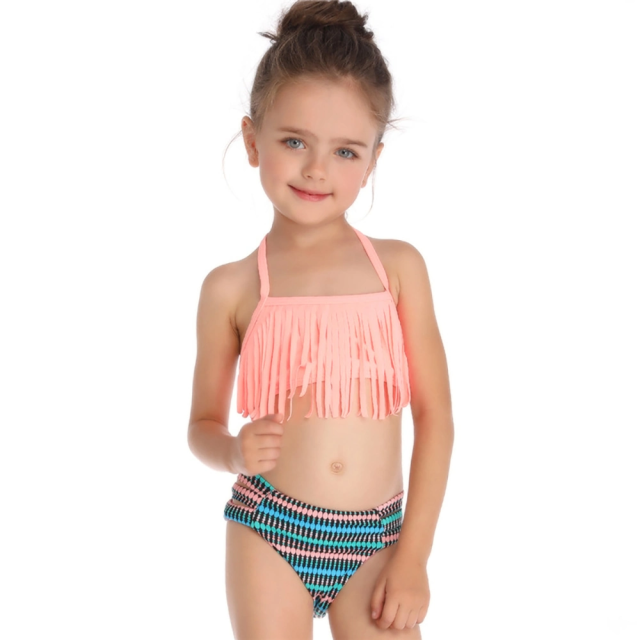 Children′ S Swimwear Little Girls Bikini Swimsuit Beach Wear Rashguard