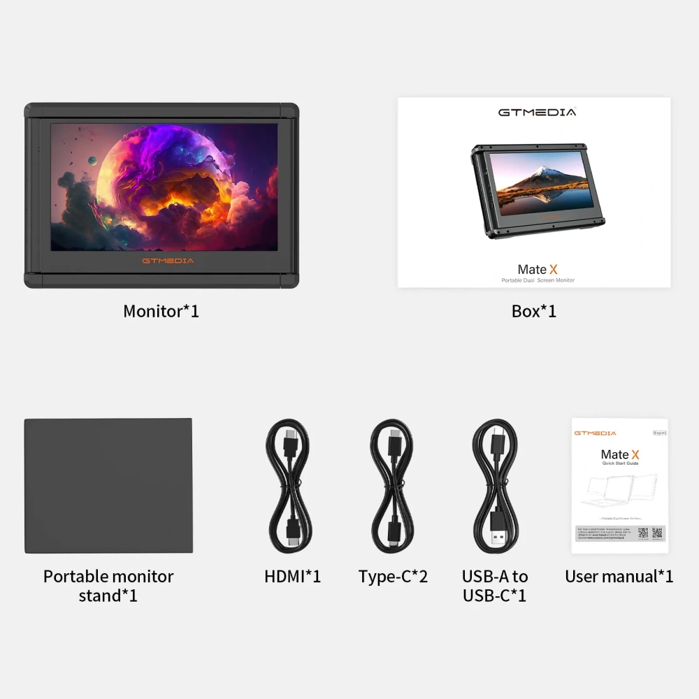 Gtmedia Mate X 11.6'' Triple Portable Monitor HD Laptop Monitor