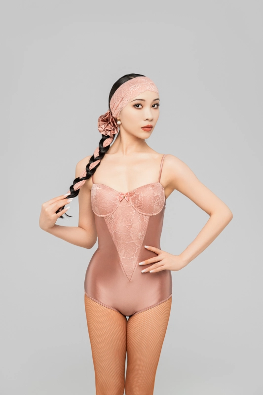 Silky satin Bodysuit （RosePink）