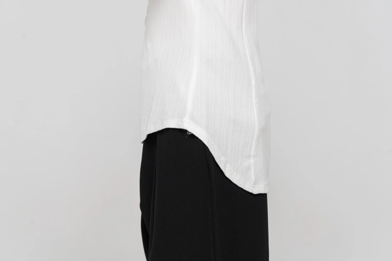 Boy's Beauty Strip Button Top (White)
