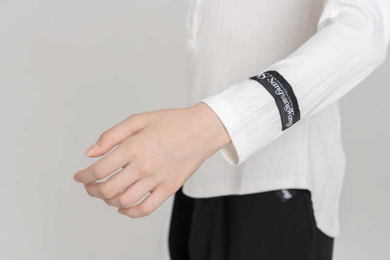 Boy's Beauty Strip Button Top (White)