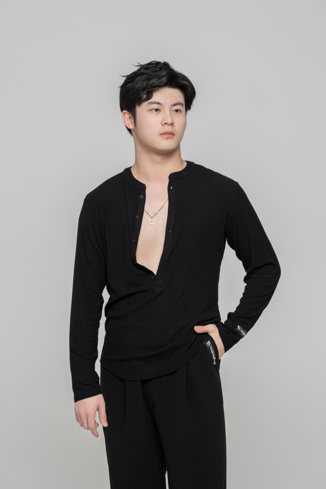 Men's Beauty Strip Button Top (White)