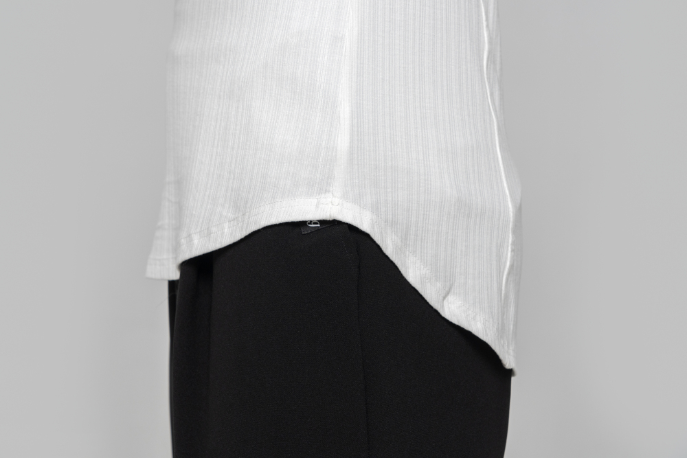 Men's Beauty Strip Button Top (White)