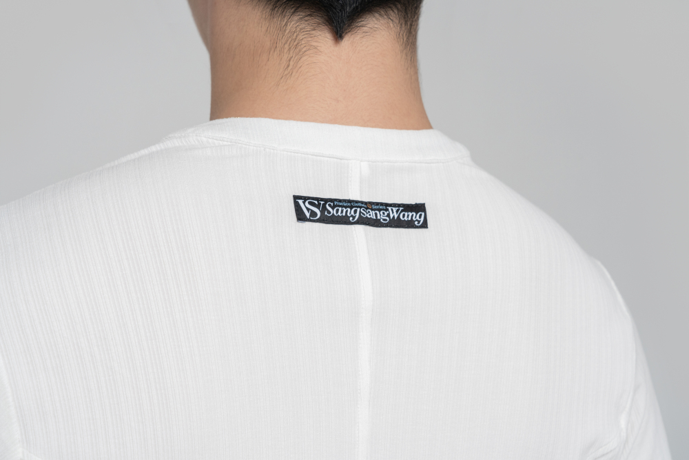 Men's Beauty Strip Button Top (White)