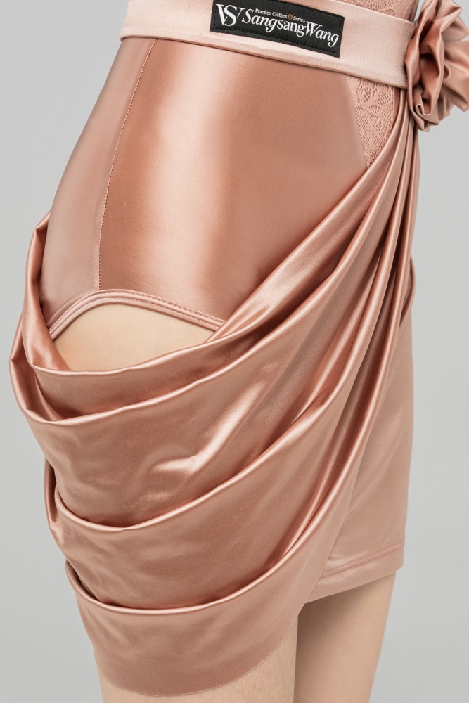 Silky satin Bodysuit （Rose Pink）