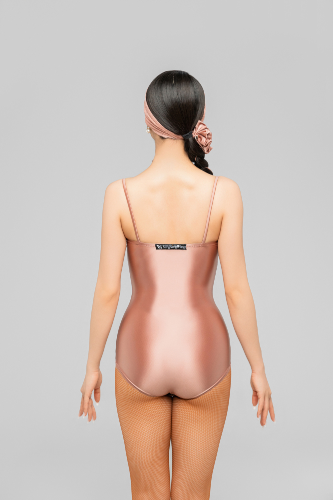 Silky satin Bodysuit （Ice Blue）