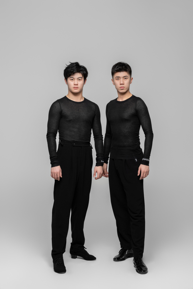 Men's double-rings Cool pants (Texture Gray)