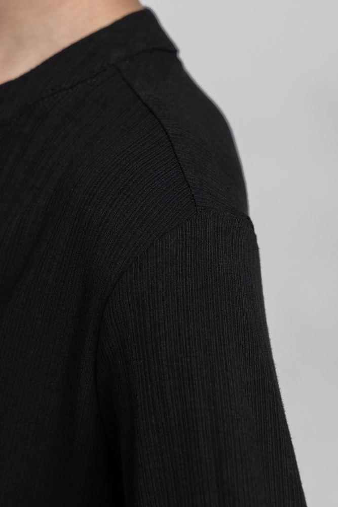 Boy's Beauty Strip Button Top (Black)