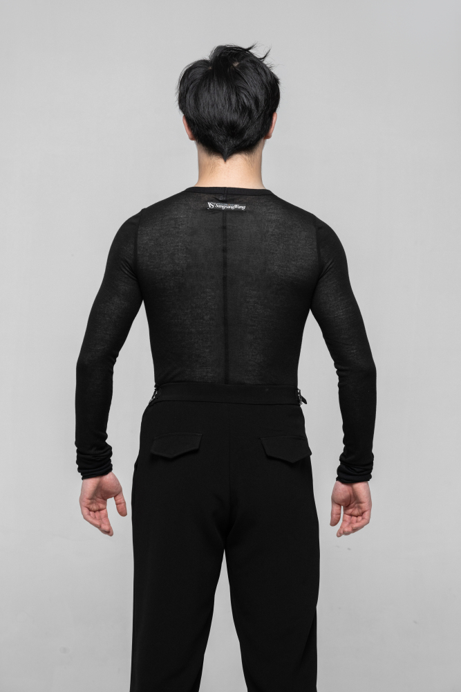 Men's double-rings Cool pants (textured black)