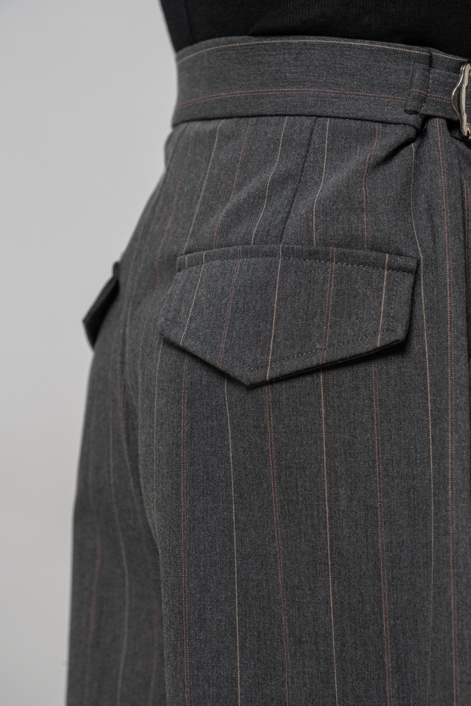 Boy's double-rings Cool pants (Striped Gray)