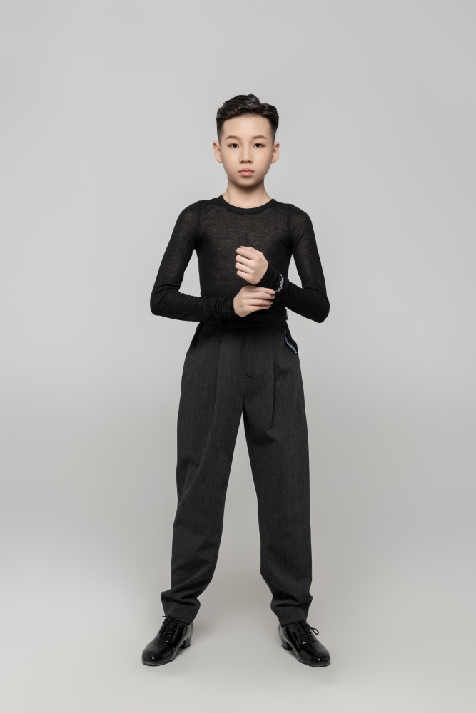 Boy's double-rings Cool pants (Textured Black)