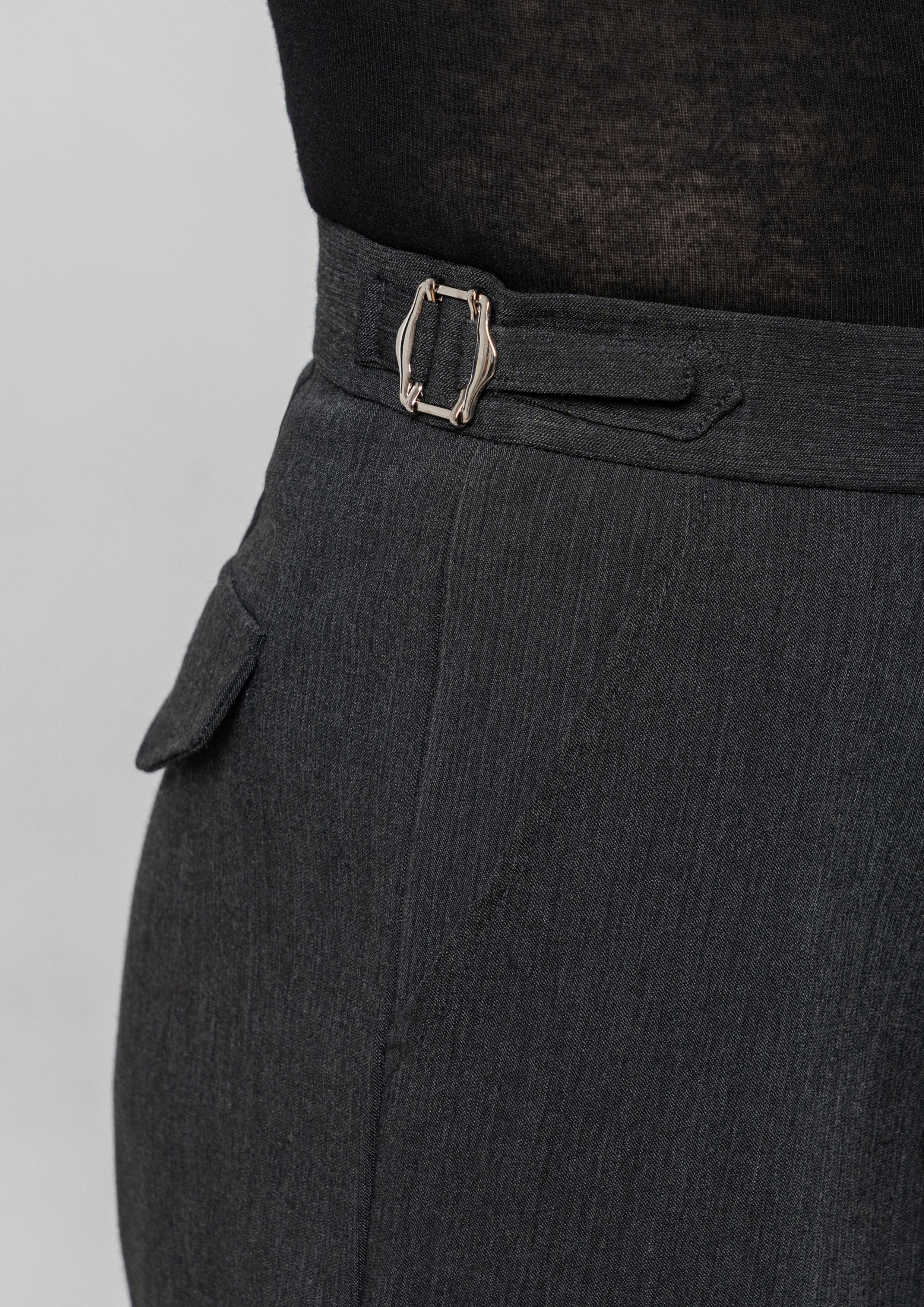 Men's double-rings Cool pants (Texture Gray)