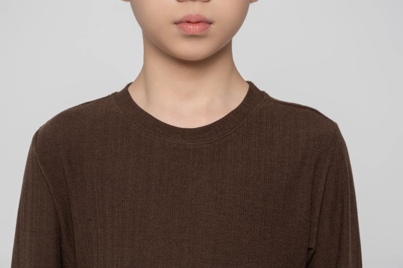 Boy's Beauty Strip Round Button Top (Black)