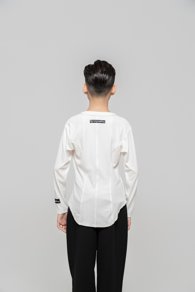 Boy's Beauty Strip Button Top (Black)