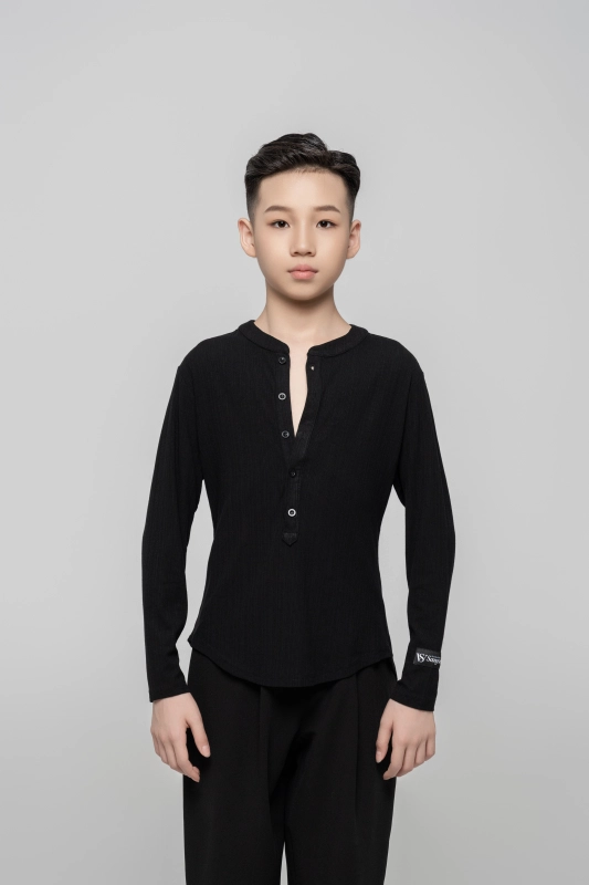 Boy's Beauty Strip Button Top (White)