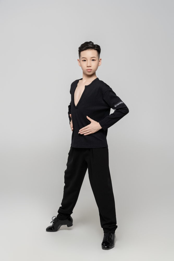 Boy's Textured Top (Black)