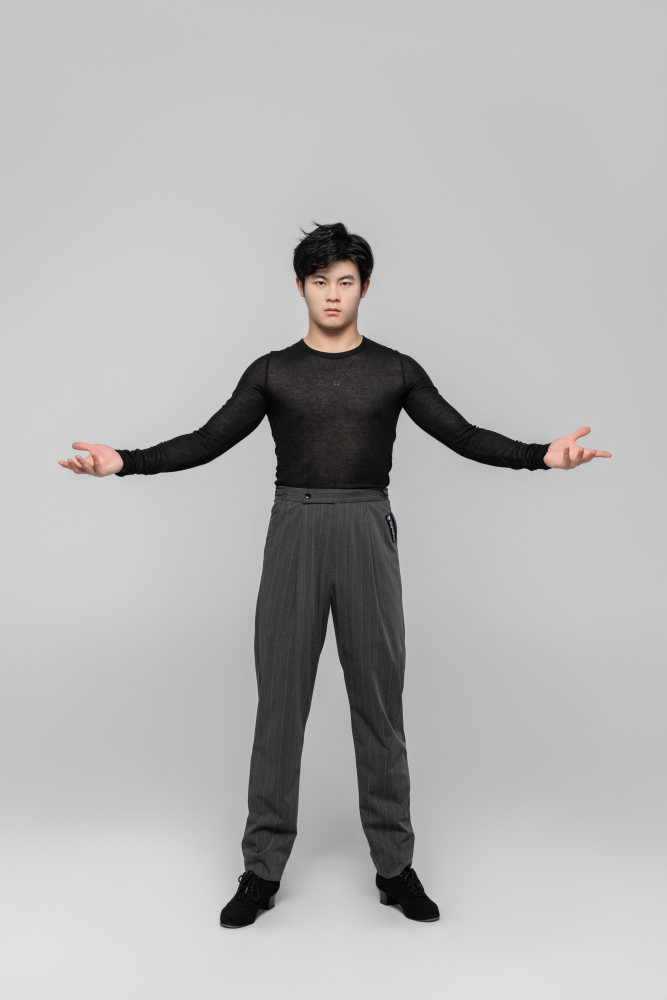 Men's double-rings Cool pants (Textured Black)