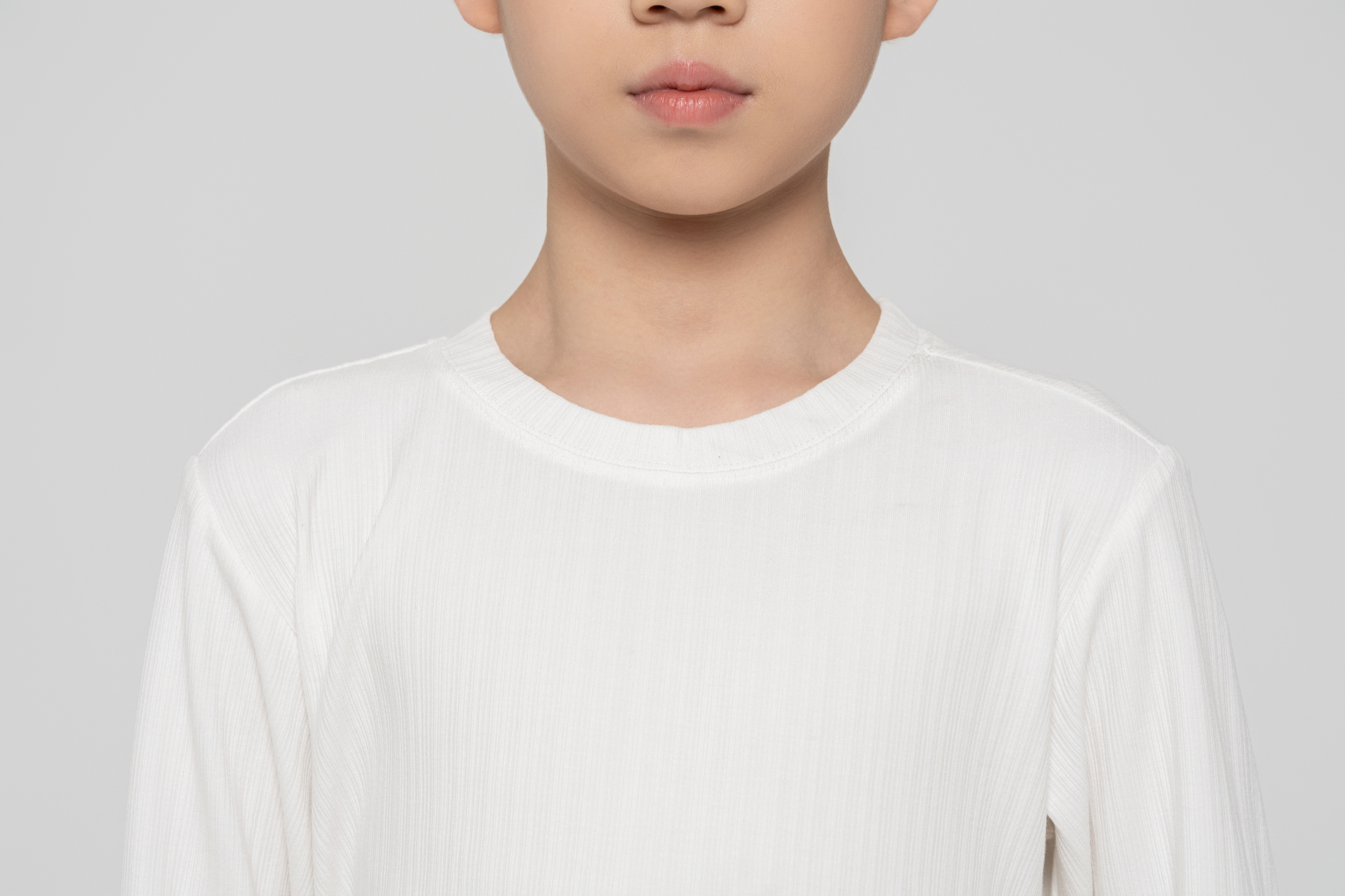 Boy's Beauty Strip Round Button Top (White)