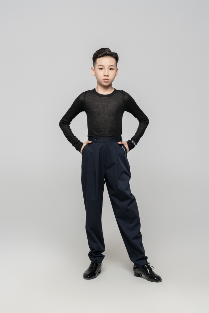 Boy's double-rings Cool pants (Textured Black)
