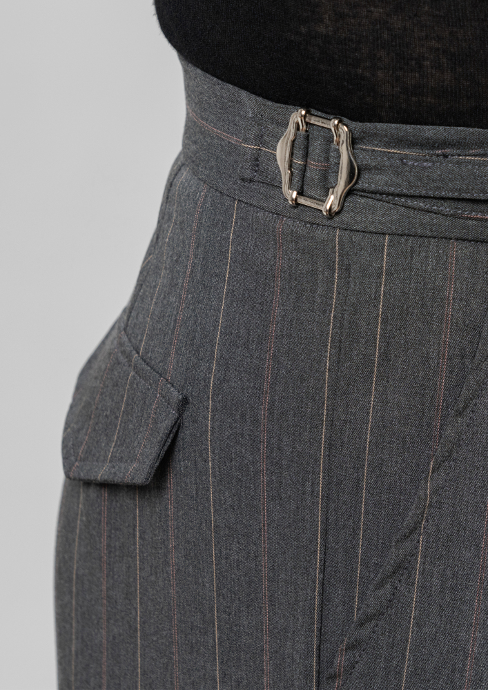 Boy's double-rings Cool pants (Striped Gray)