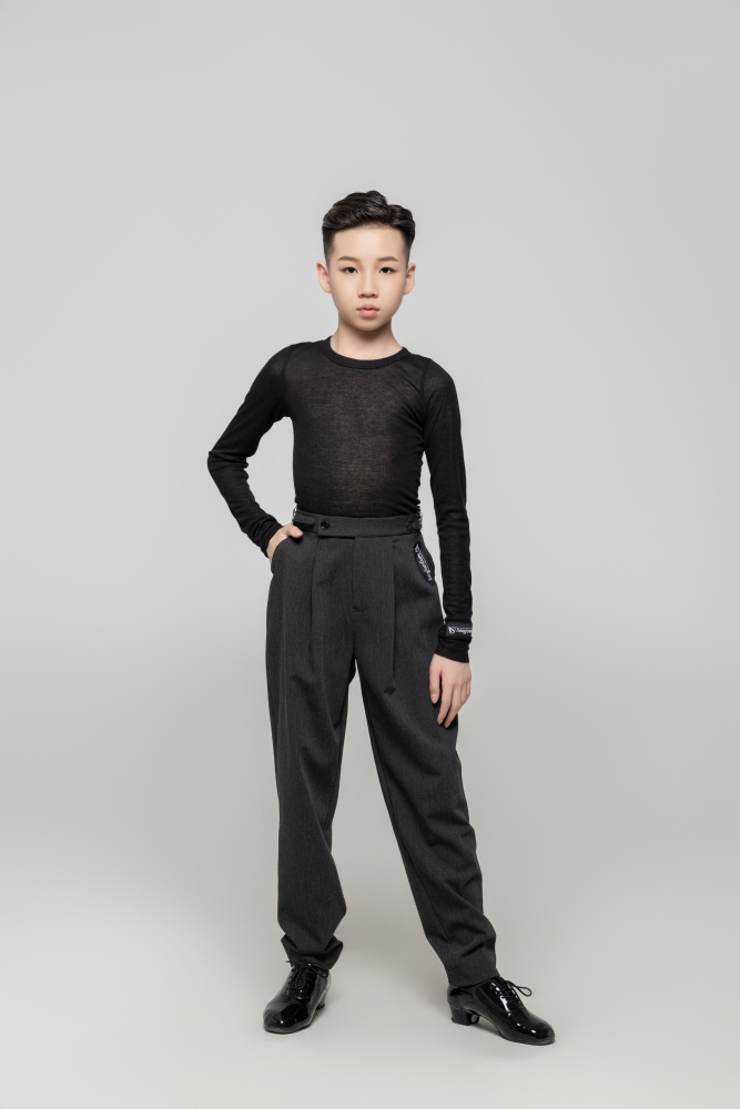 Boy's double-rings Cool pants (Striped Gray)