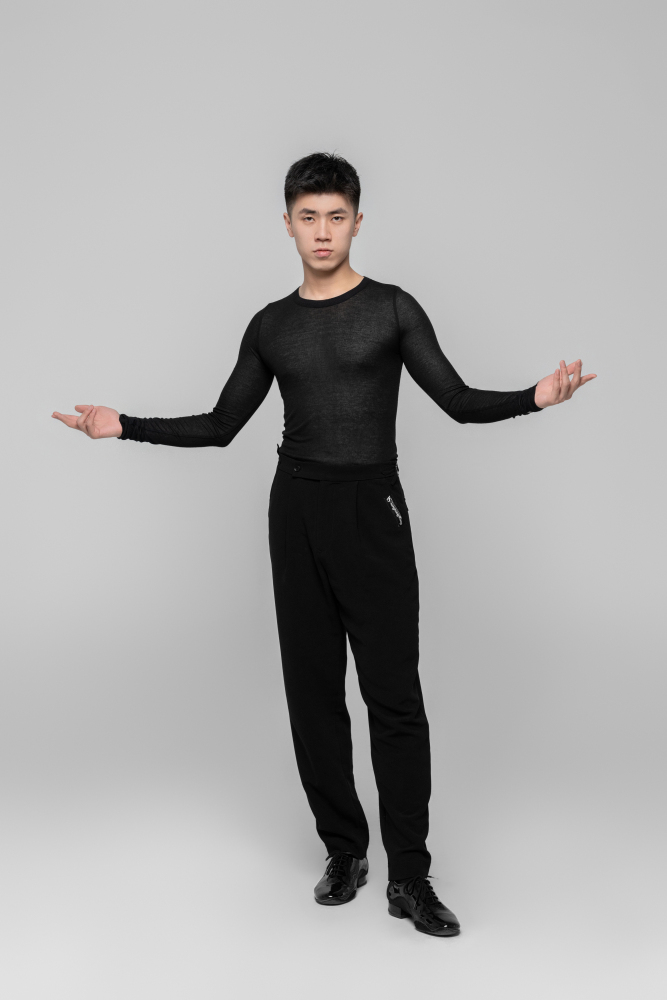 Men's double-rings Cool pants (Texture Gray)