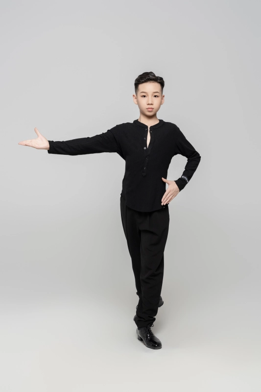 Boy's Beauty Strip Button Top (White)