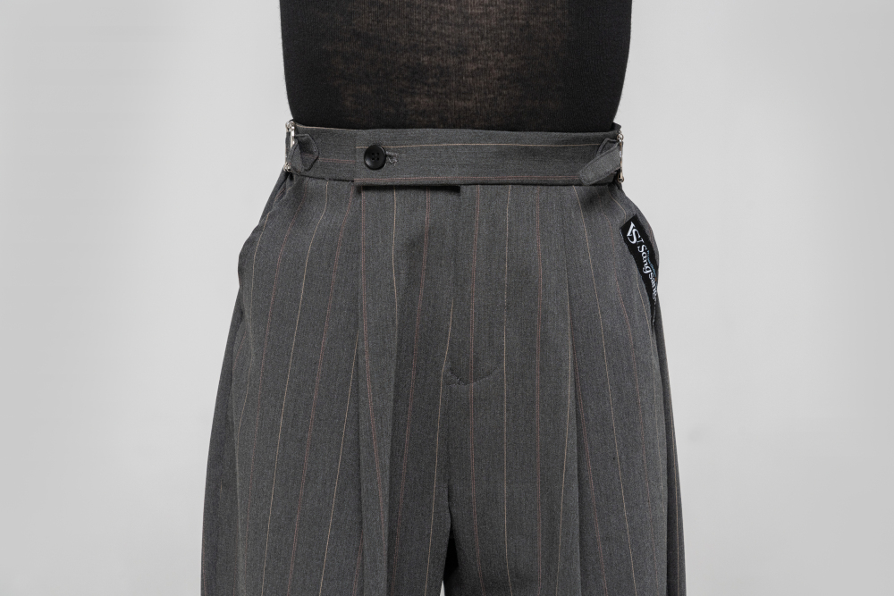 Boy's double-rings Cool pants (Striped Gray)